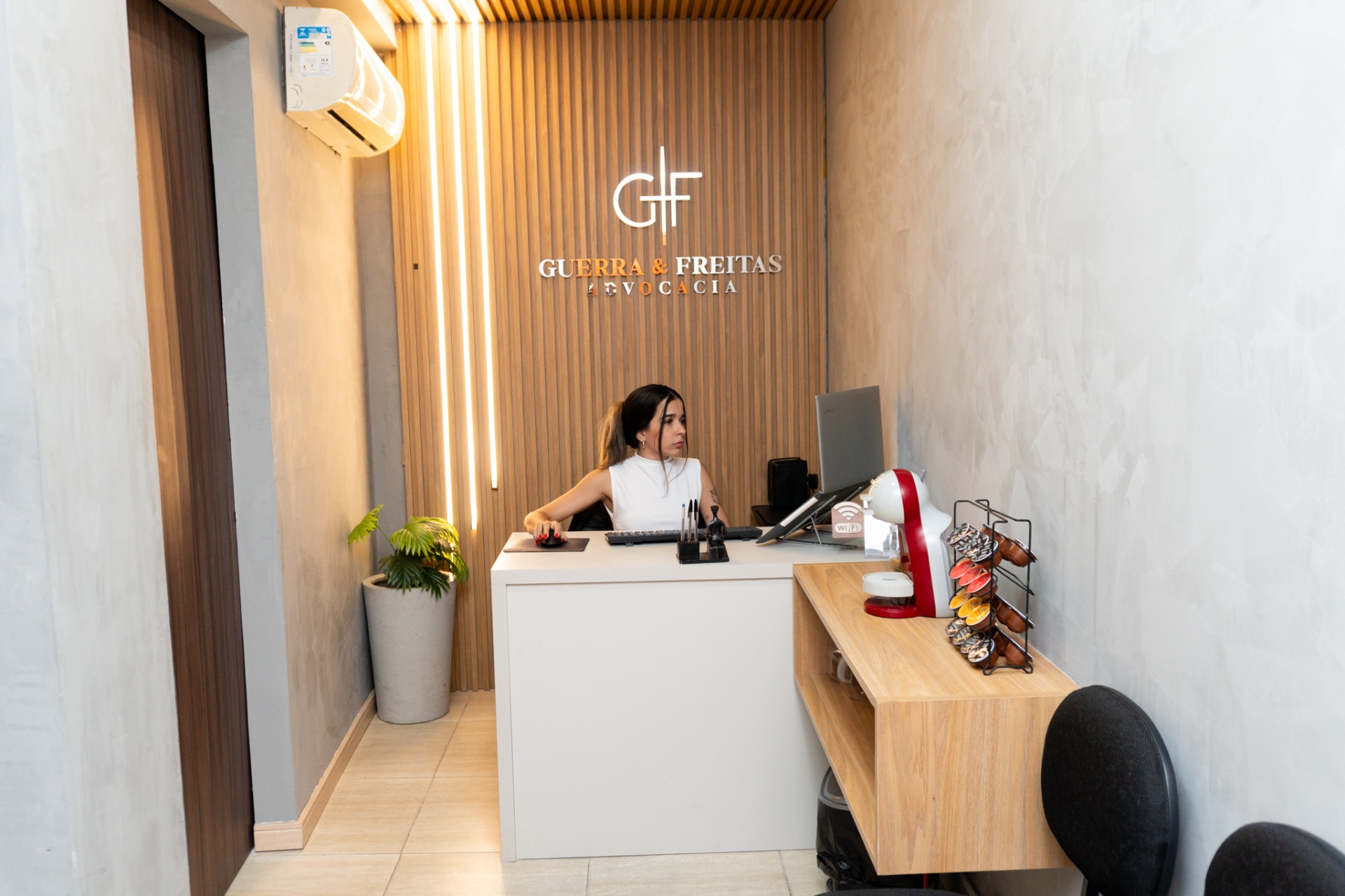 Recepção do escritório Guerra & Freitas Advocacia em Duque de Caxias